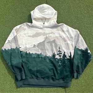 Abercrombie & Fitch Essentials Mountain Print Soft AF Hoodie Size XL Mens | NWT